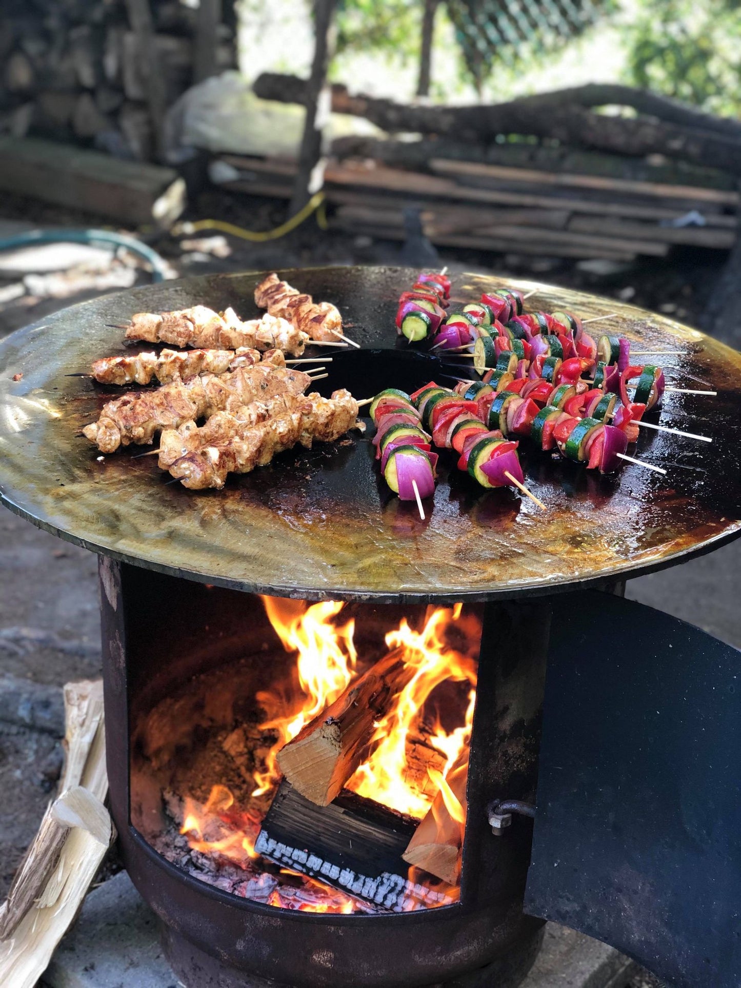 Cuisinière à tonneau rustique