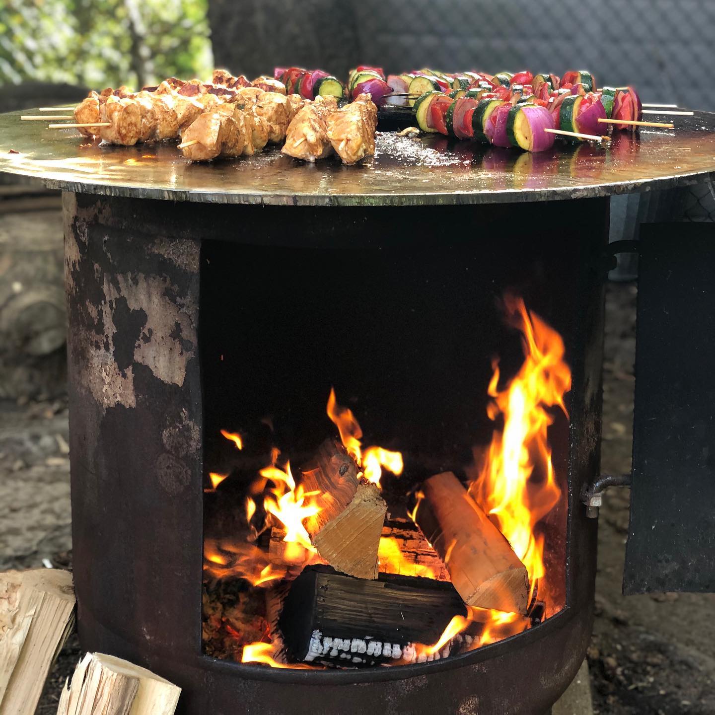 Cuisinière à tonneau rustique